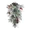 Glitzhome® 28"Christmas Flocked Pinecone & Berry Teardrop